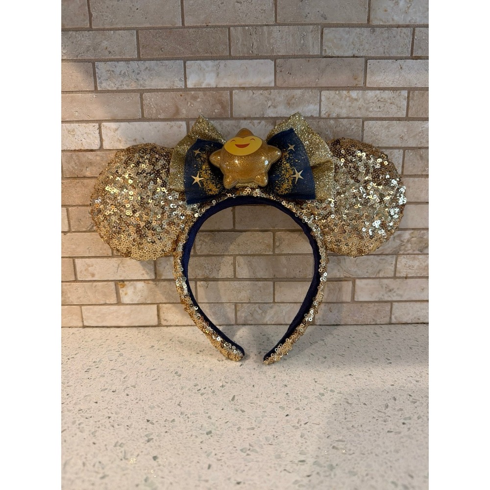 Disney Wish Star Minnie Ears Headband Sequined Adults Authentic